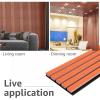 imageArt3d Wood Slat Acoustic Panels Set of 4  3D Fluted SoundAbsorbing Panels for Walls ampamp Ceilings Walnut BrownCherry