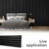 imageArt3d Wood Slat Acoustic Panels Set of 4  3D Fluted SoundAbsorbing Panels for Walls ampamp Ceilings Walnut BrownMatte Black