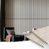 imageArt3d Wood Slat Acoustic Panels Set of 4  3D Fluted SoundAbsorbing Panels for Walls ampamp Ceilings Walnut BrownWhite Elm