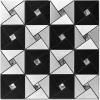 imageArt3d 10Sheet Peel and Stick Backsplash Metal Mosaic Tiles for Kitchen Wall Decor Stick on Aluminum Composite Tiles Stikers BlackampampSilver Windmill Puzzle Glass MixedBlackSilver