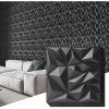 imageArt3d 33Pack 3D Wall Panels for Interior Wall Decor Modern Diamond Textured Accent Wall Paneling for Gaming Living Room TV Wall Background 12 x 12 inch White A10342Black