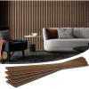 imageArt3d 4Pack 945 x 79 inch Acoustic Wood Slat Wall Panels for Interior Decor 3D Fluted Sound Absorbing Wood Paneling for Accent Wall Ceiling Kitchen Living Room Bedroom Office Warm TeakWalnut