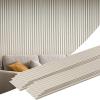 imageArt3d 8 Pack 96quot x 6quot WPC Slat Wall Panels 3D Fluted Panel for Interior Wall Decor TV Background Bedroom Living Room  OakElegant ChampagneWavy