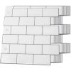 imageArt3d Backsplash Tile for Kitchen Peel and Stick 10Sheet Stick on Subway Tiles for Kitchem Bathroom Back Splashes 12quotx12quot Warm White with Gray Grout