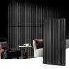 imageArt3d Wood Slat Acoustic Panels Set of 4  3D Fluted SoundAbsorbing Panels for Walls ampamp Ceilings Walnut BrownMatte Black
