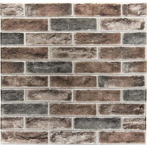 imageArt3d 10Pack 525 SqFt Faux Brick 3D Wall Panels Peel and Stick in Red Brown Self Adhesive Waterproof Foam Wallpaper for Bedroom Bathroom KitchenGrayBrown