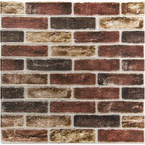 imageArt3d 10Pack 525 SqFt Faux Brick 3D Wall Panels Peel and Stick in Red Brown Self Adhesive Waterproof Foam Wallpaper for Bedroom Bathroom KitchenRed brown