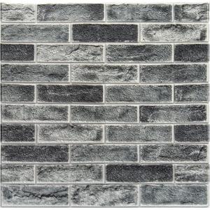 imageArt3d 10Pack 525 SqFt Faux Brick 3D Wall Panels Peel and Stick in Red Brown Self Adhesive Waterproof Foam Wallpaper for Bedroom Bathroom KitchenStone ash