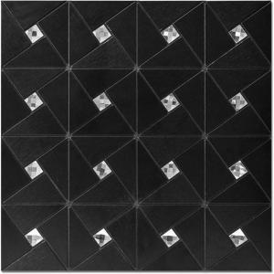 imageArt3d 10Sheet Peel and Stick Backsplash Metal Mosaic Tiles for Kitchen Wall Decor Stick on Aluminum Composite Tiles Stikers Black Windmill Puzzle Glass Mixed