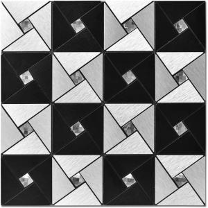 imageArt3d 10Sheet Peel and Stick Backsplash Metal Mosaic Tiles for Kitchen Wall Decor Stick on Aluminum Composite Tiles Stikers BlackampampSilver Windmill Puzzle Glass MixedBlackSilver