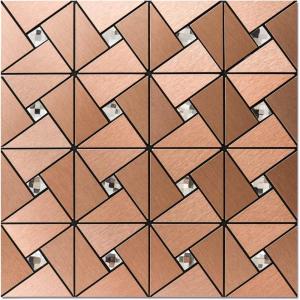 imageArt3d 10Sheet Peel and Stick Backsplash Metal Mosaic Tiles for Kitchen Wall Decor Stick on Aluminum Composite Tiles Stikers BlackampampSilver Windmill Puzzle Glass MixedCopper