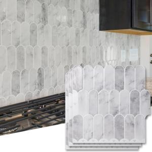 imageArt3d 10Sheet Peel and Stick Kitchen Backsplash Tile Vinyl Stick On Wall Tile Sticker for Bathroom Laundry Room Back Splashes 12quotx12quot Black MarbleGrey Marble