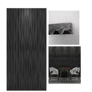 imageArt3d 20 Pack Decorative 3D Wall Panels 118 x 118 Inch Covering 19 Sqft  Glue Up PVC Wall Panels for Interior Dcor Living Room Office and Home BlackWavy Black