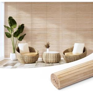 imageArt3d 48 x 96 Inch Natural Bamboo Wall Panel for Interior Wall Decor Flexible Pole Wrap Wainscoting Wall Cladding Paneling for Living Room Bedroom Office Kitchen Island LightcarbonizedCarbonized