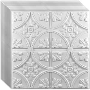 imageArt3d Drop Ceiling Tiles 48x24 Decorative PVC Ceiling Panels Waterproof Rustproof and Durable 12Pack Glue Down Rectangular BlackWhite