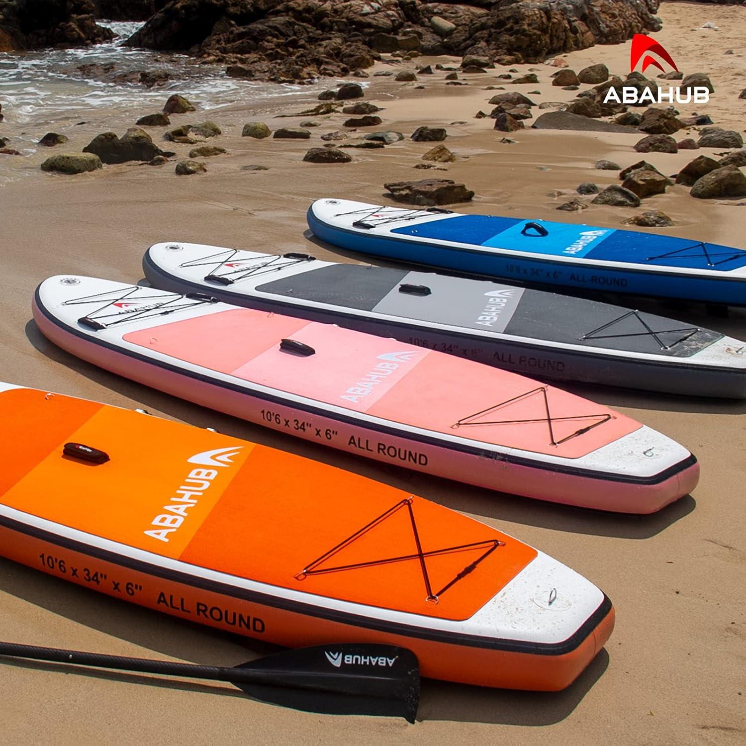 imageAbahub Inflatable SUP Wide 106quot x 31quot34quot x 106quot iSUP Blue Standup Paddleboard with Adjustable SUP Kayak Paddle for Yoga Paddle Board Kayaking Surf Canoe Fishing34 Blue