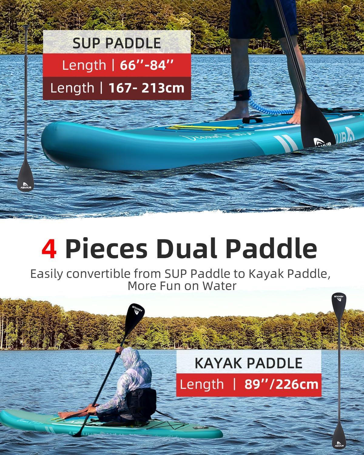 imageAbahub Inflatable SUP Wide 106quot x 31quot34quot x 106quot iSUP Blue Standup Paddleboard with Adjustable SUP Kayak Paddle for Yoga Paddle Board Kayaking Surf Canoe Fishing31 Green B