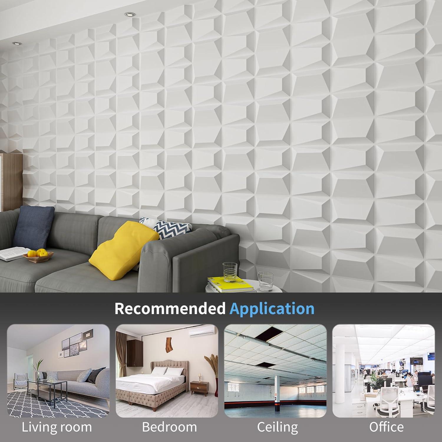 imageArt3d 100 Pack Decorative 3D Wall Panels 97 SqFeet PVC Interior Wall Dcor 118quotx118quot BlackChocolate