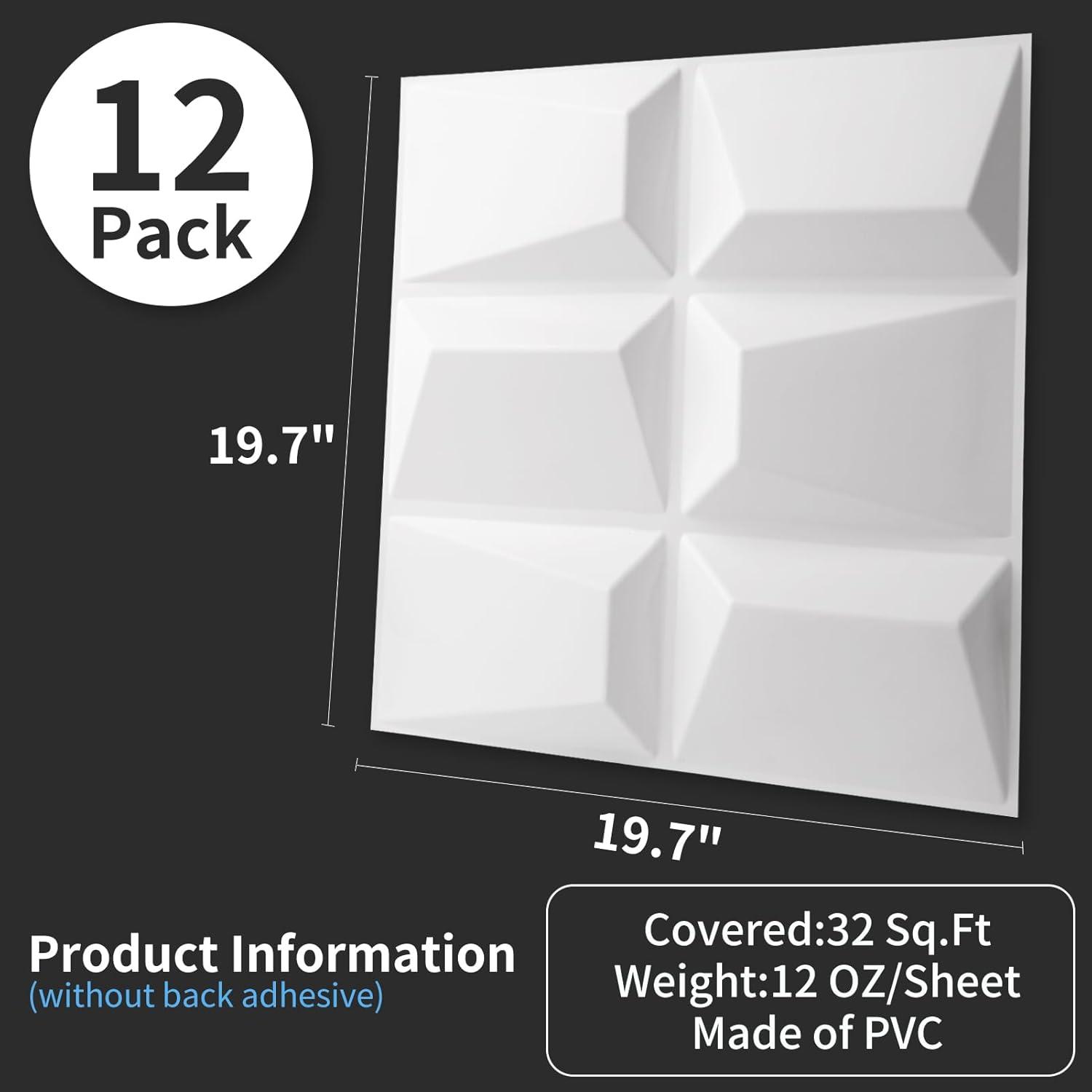 imageArt3d 100 Pack Decorative 3D Wall Panels 97 SqFeet PVC Interior Wall Dcor 118quotx118quot BlackChocolate