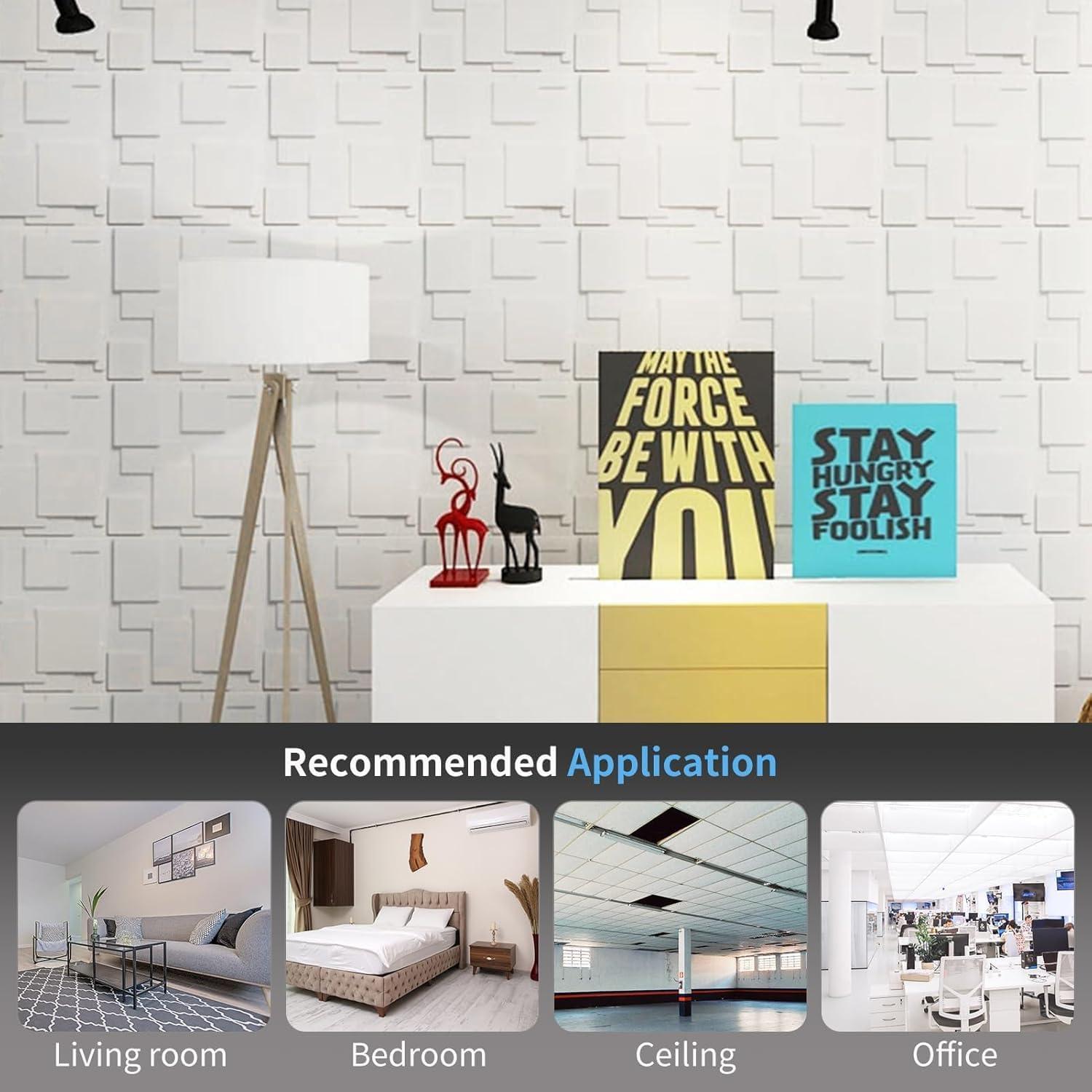 imageArt3d 100 Pack Decorative 3D Wall Panels 97 SqFeet PVC Interior Wall Dcor 118quotx118quot BlackCity