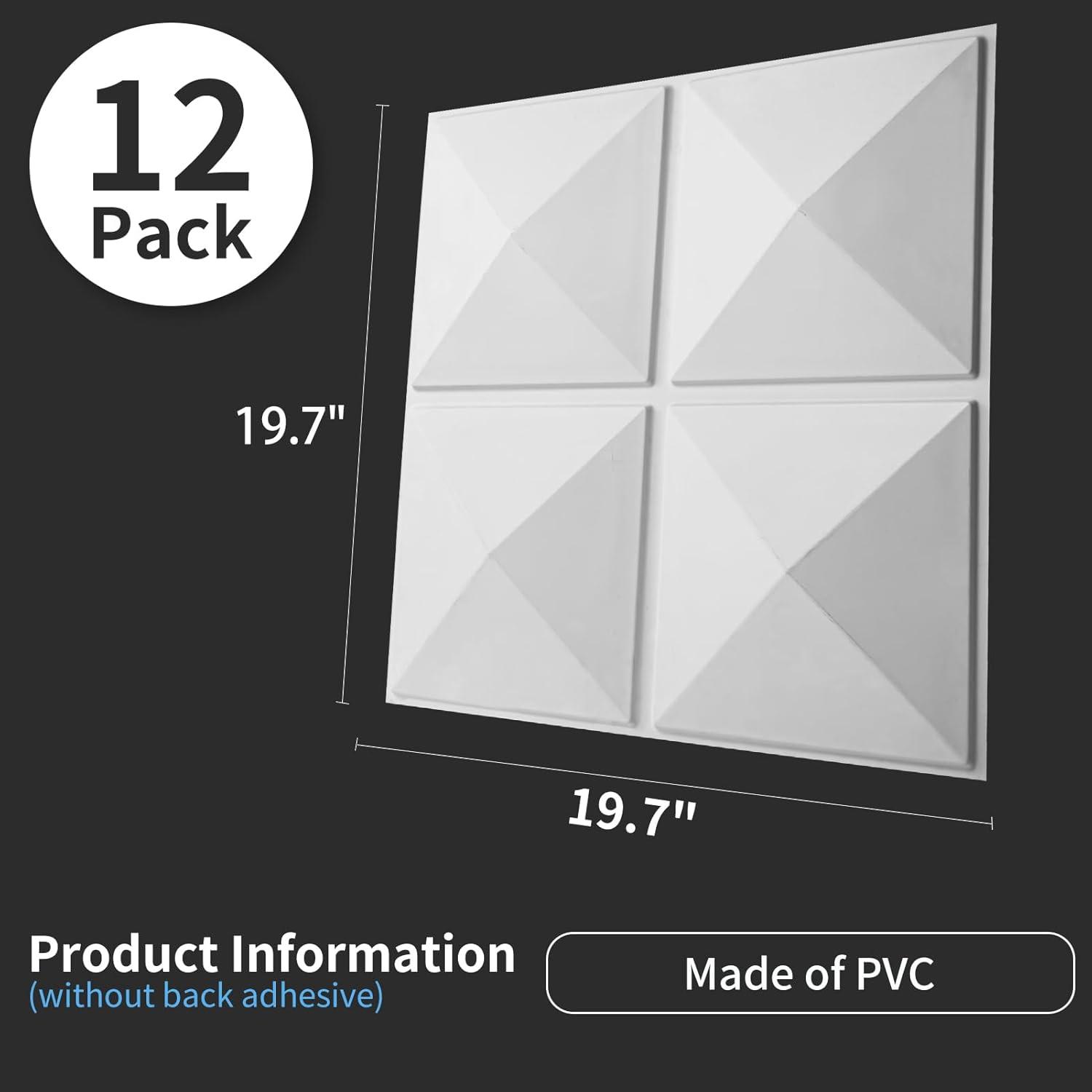 imageArt3d 100 Pack Decorative 3D Wall Panels 97 SqFeet PVC Interior Wall Dcor 118quotx118quot BlackDiamond