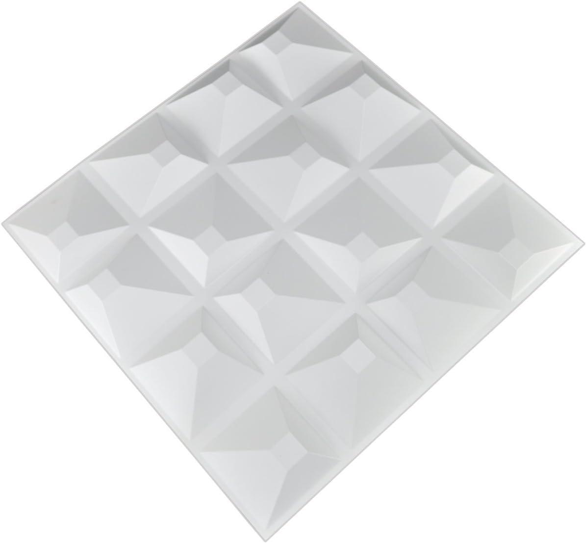 imageArt3d 100 Pack Decorative 3D Wall Panels 97 SqFeet PVC Interior Wall Dcor 118quotx118quot BlackDynamic Cubes