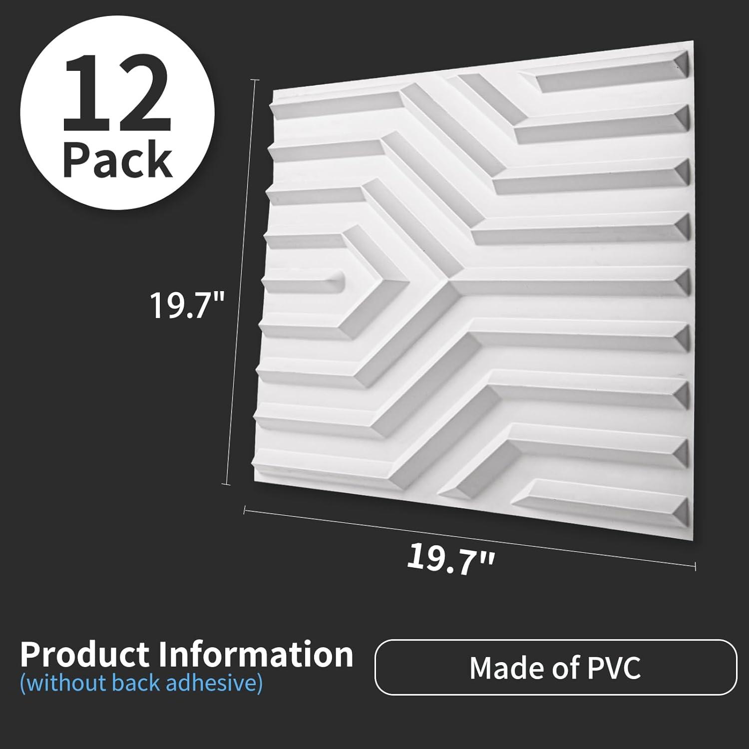 imageArt3d 100 Pack Decorative 3D Wall Panels 97 SqFeet PVC Interior Wall Dcor 118quotx118quot BlackMaze