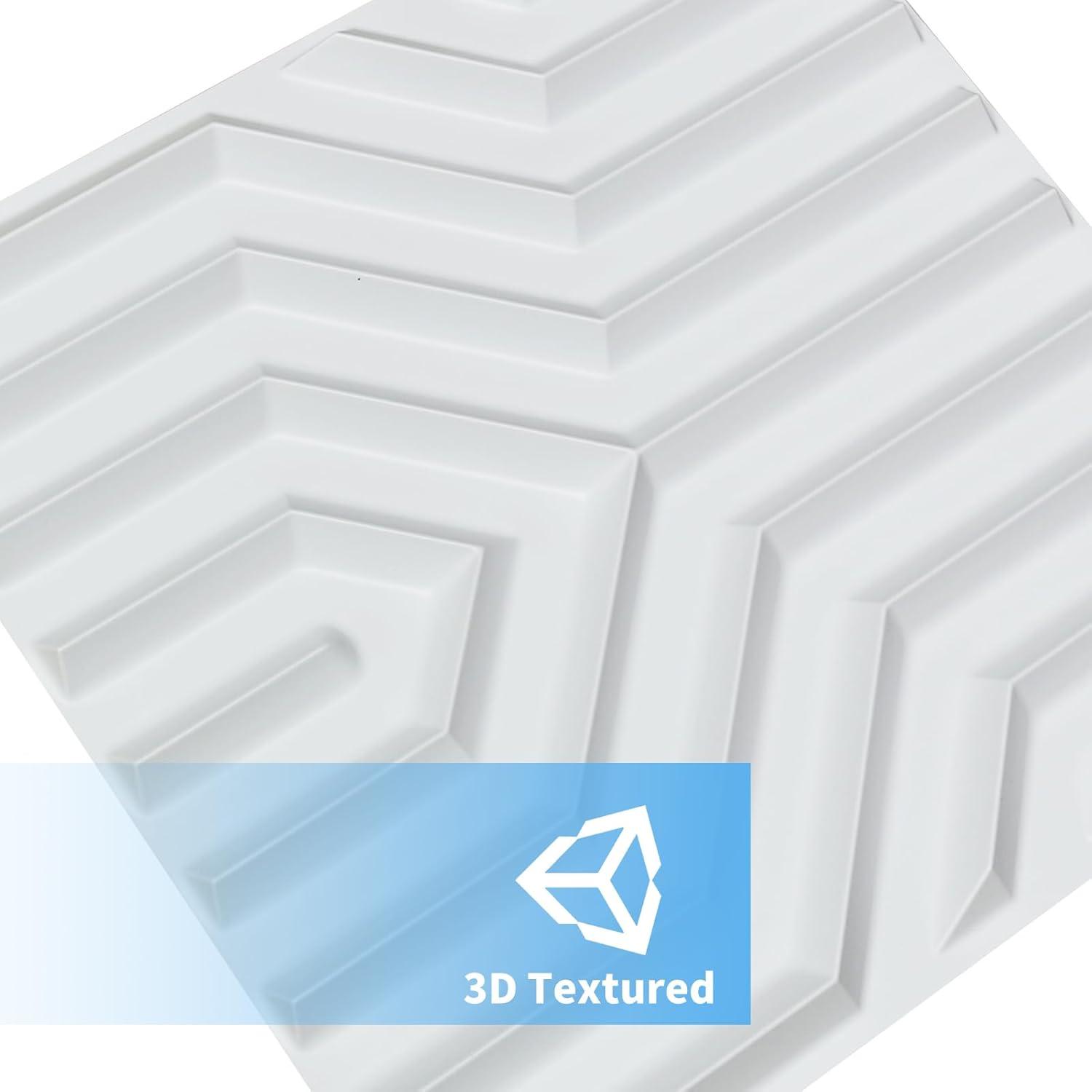 imageArt3d 100 Pack Decorative 3D Wall Panels 97 SqFeet PVC Interior Wall Dcor 118quotx118quot BlackMaze