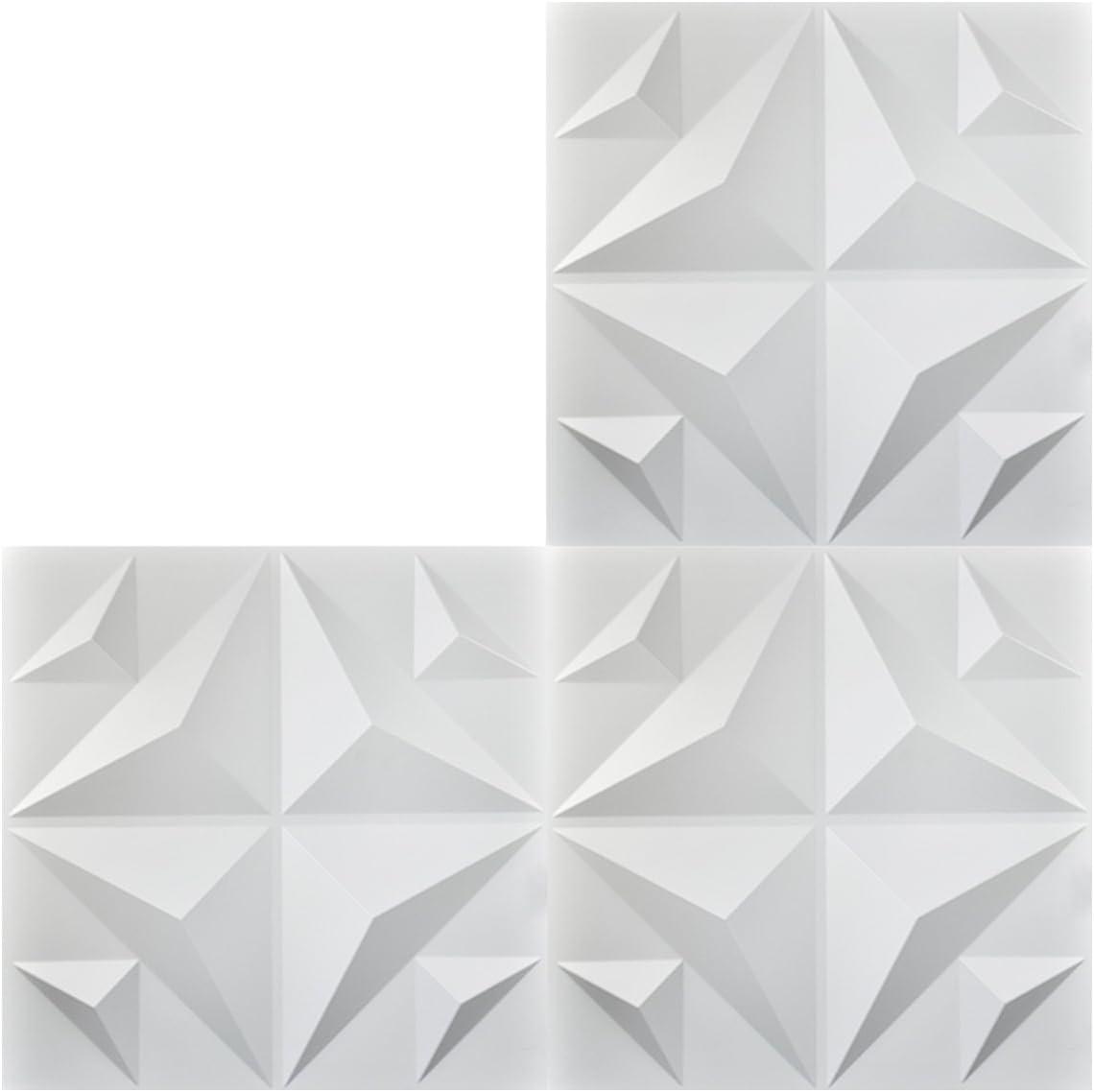 imageArt3d 100 Pack Decorative 3D Wall Panels 97 SqFeet PVC Interior Wall Dcor 118quotx118quot BlackStar Fusion