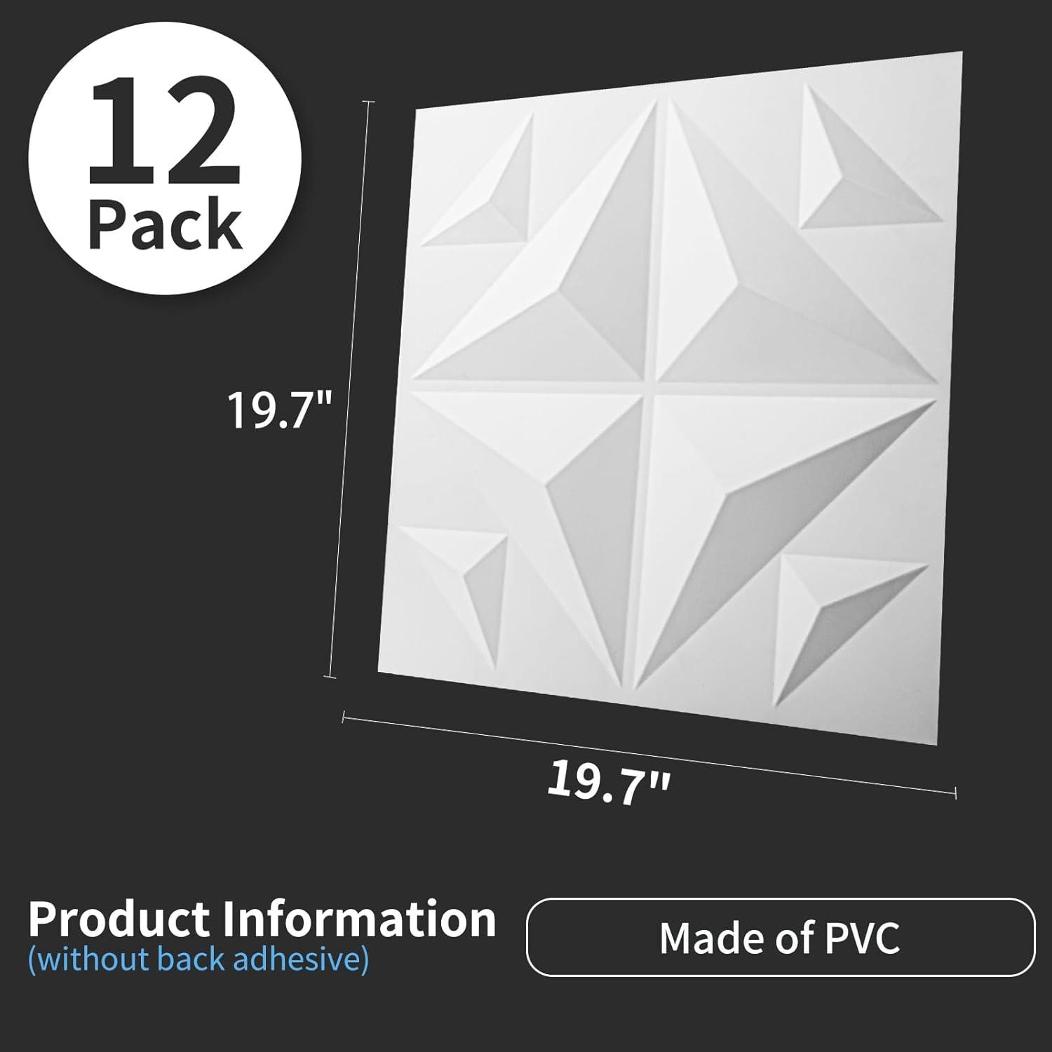 imageArt3d 100 Pack Decorative 3D Wall Panels 97 SqFeet PVC Interior Wall Dcor 118quotx118quot BlackStar Fusion