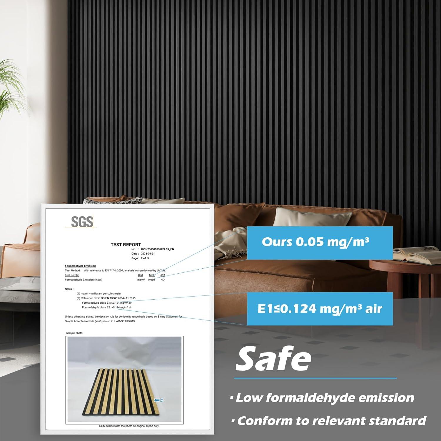 imageArt3d 2 Pack 945 x 24 inch Wood Slat Acoustic Panels for Wall ampamp Ceiling  3D Fluted Sound Absorbing Panel with Wood Finish TeakBlackwood