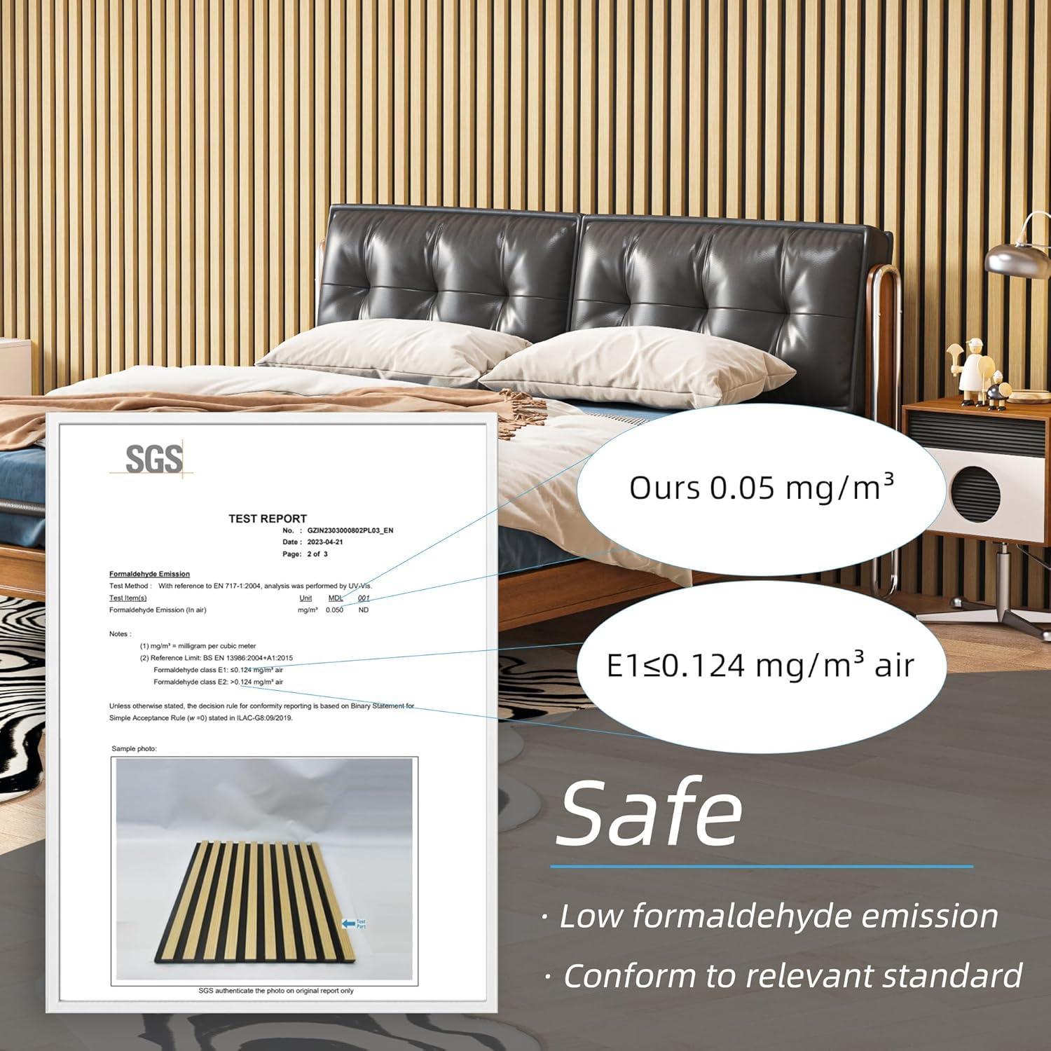 imageArt3d 2 Pack 945 x 24 inch Wood Slat Acoustic Panels for Wall ampamp Ceiling  3D Fluted Sound Absorbing Panel with Wood Finish TeakOak