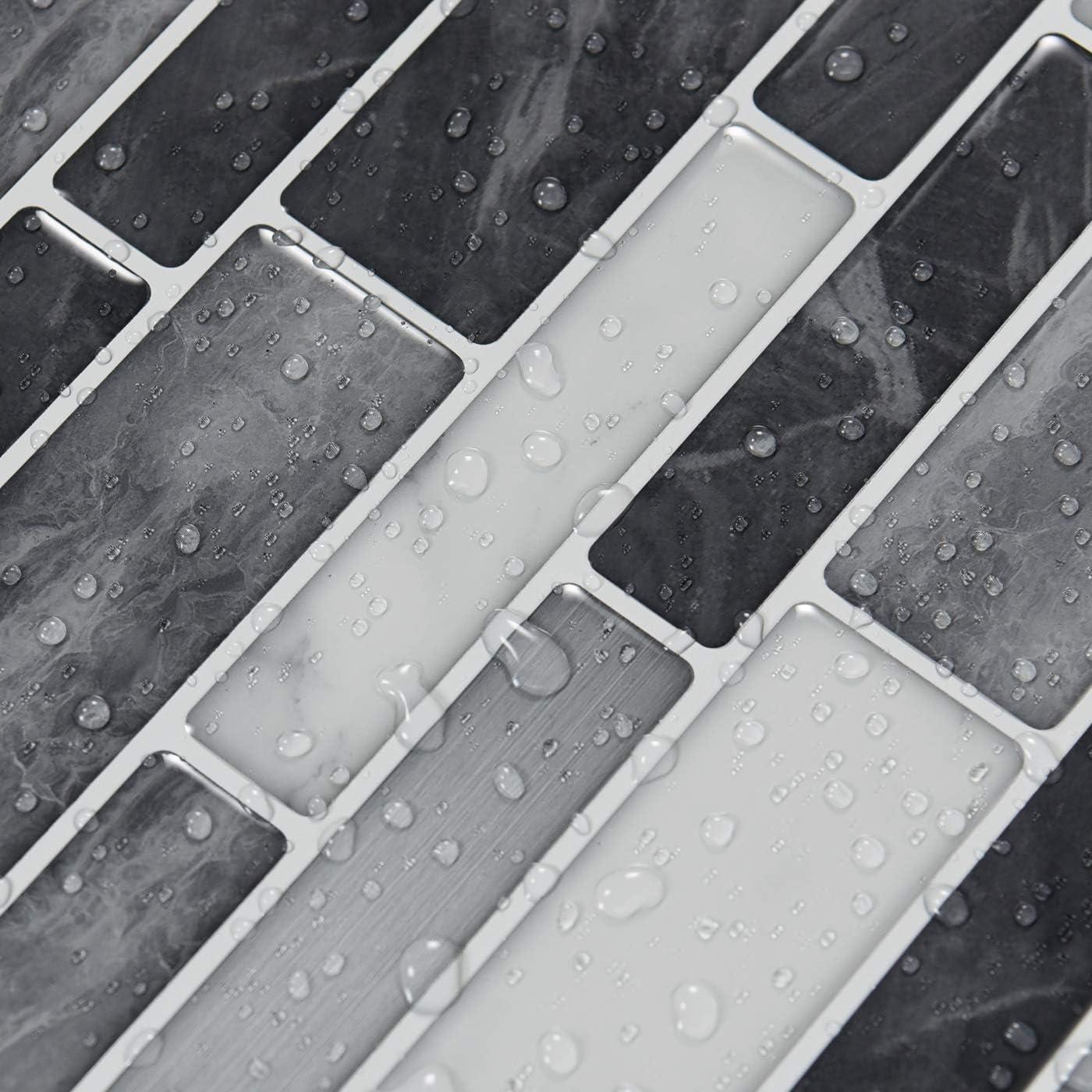 imageArt3d A17014P6 Peel and Stick backsplash Tile 6 Sheets A1701412 x12Greywhite