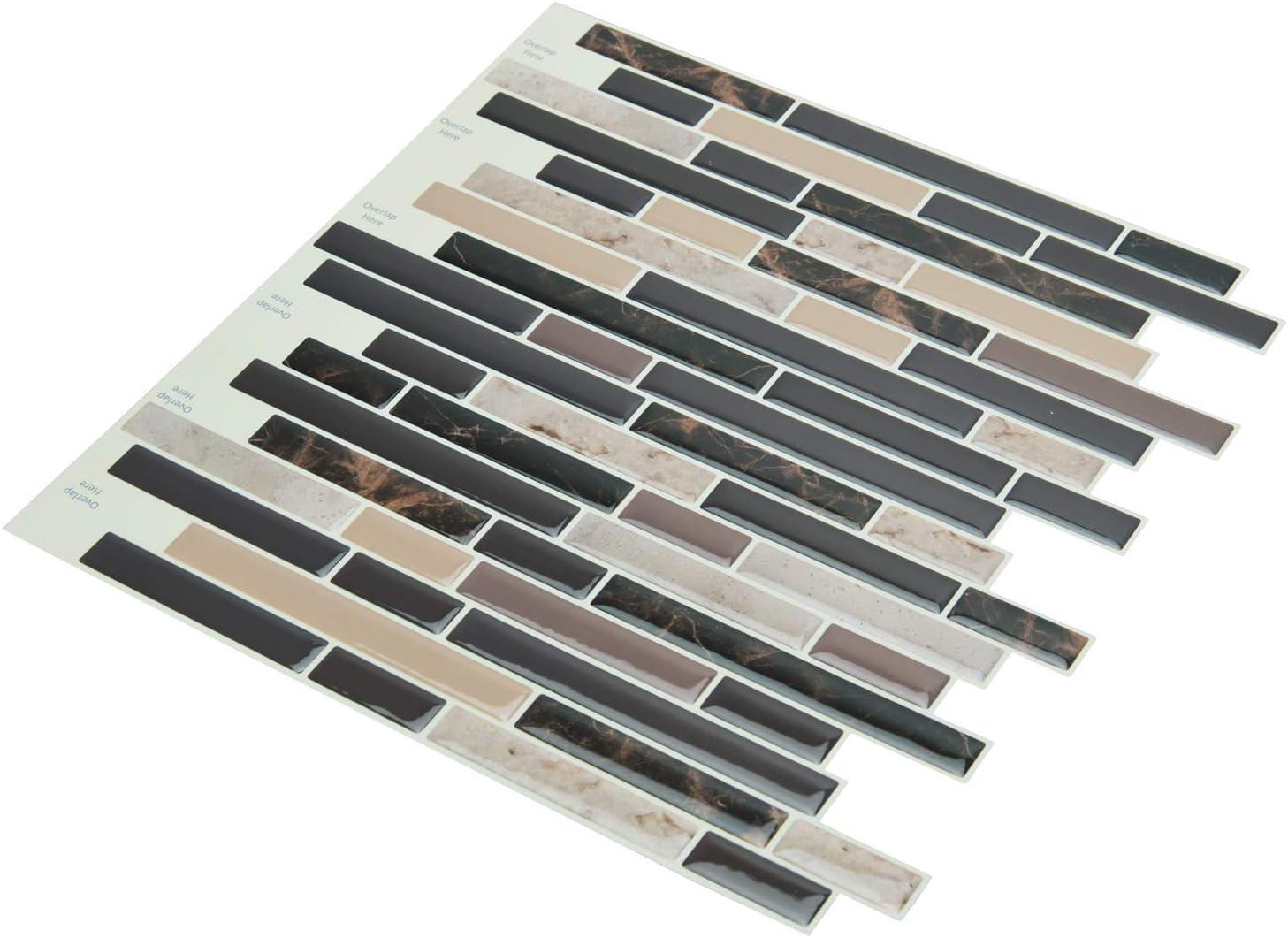 imageArt3d A17014P6 Peel and Stick backsplash Tile 6 Sheets A1701412 x12Light Brown