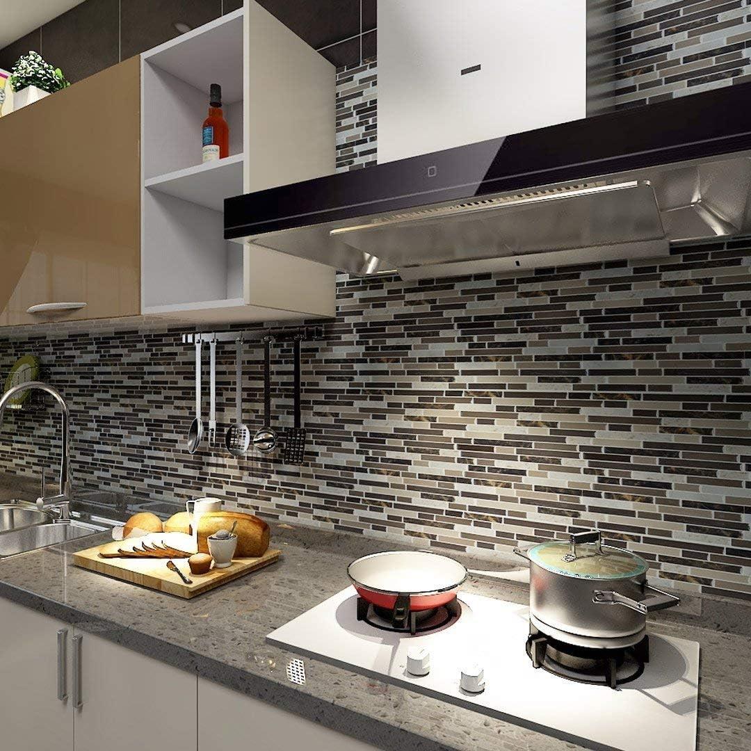 imageArt3d A17014P6 Peel and Stick backsplash Tile 6 Sheets A1701412 x12Light Brown