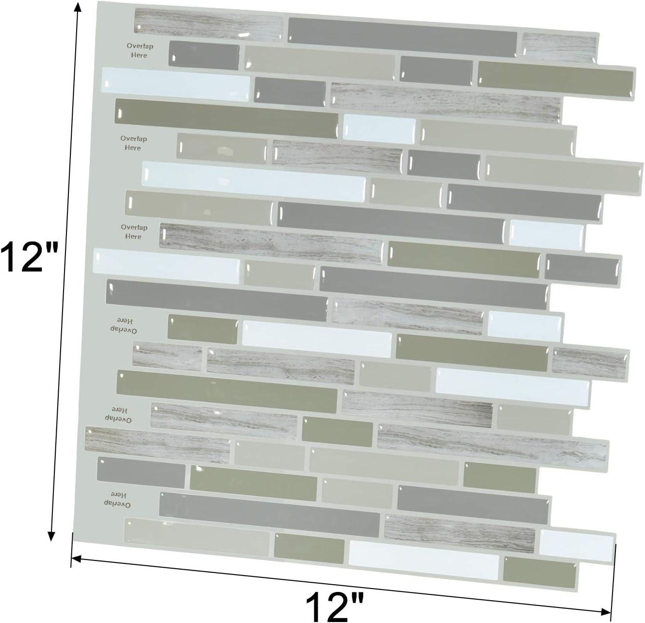 imageArt3d A17014P6 Peel and Stick backsplash Tile 6 Sheets A1701412 x12Multicolor1