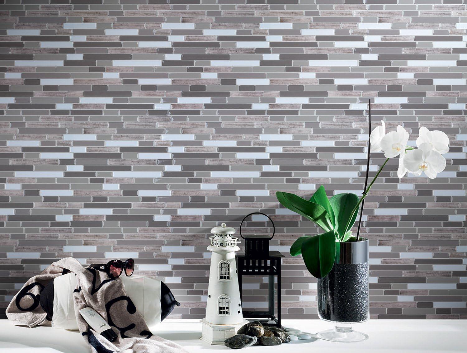 imageArt3d A17014P6 Peel and Stick backsplash Tile 6 Sheets A1701412 x12Multicolor1