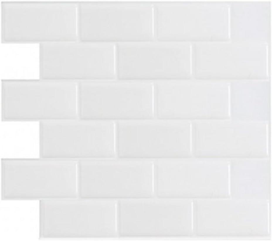 imageArt3d A17014P6 Peel and Stick backsplash Tile 6 Sheets A1701412 x12Pure White