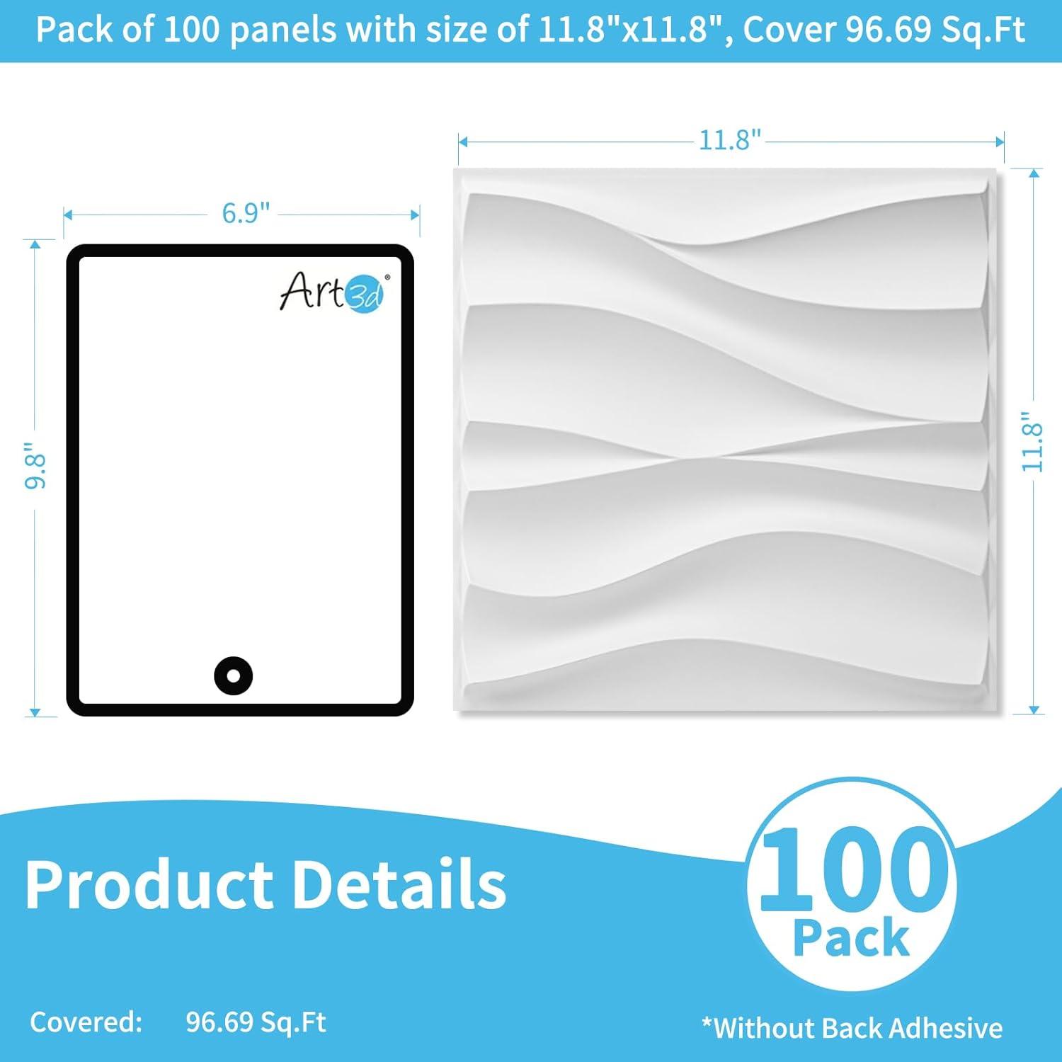 imageArt3d White PVC 3D Wall Panels  32 SqFT of Stylish Wall Decor for Home ampamp Commercial Spaces3D Wavy White