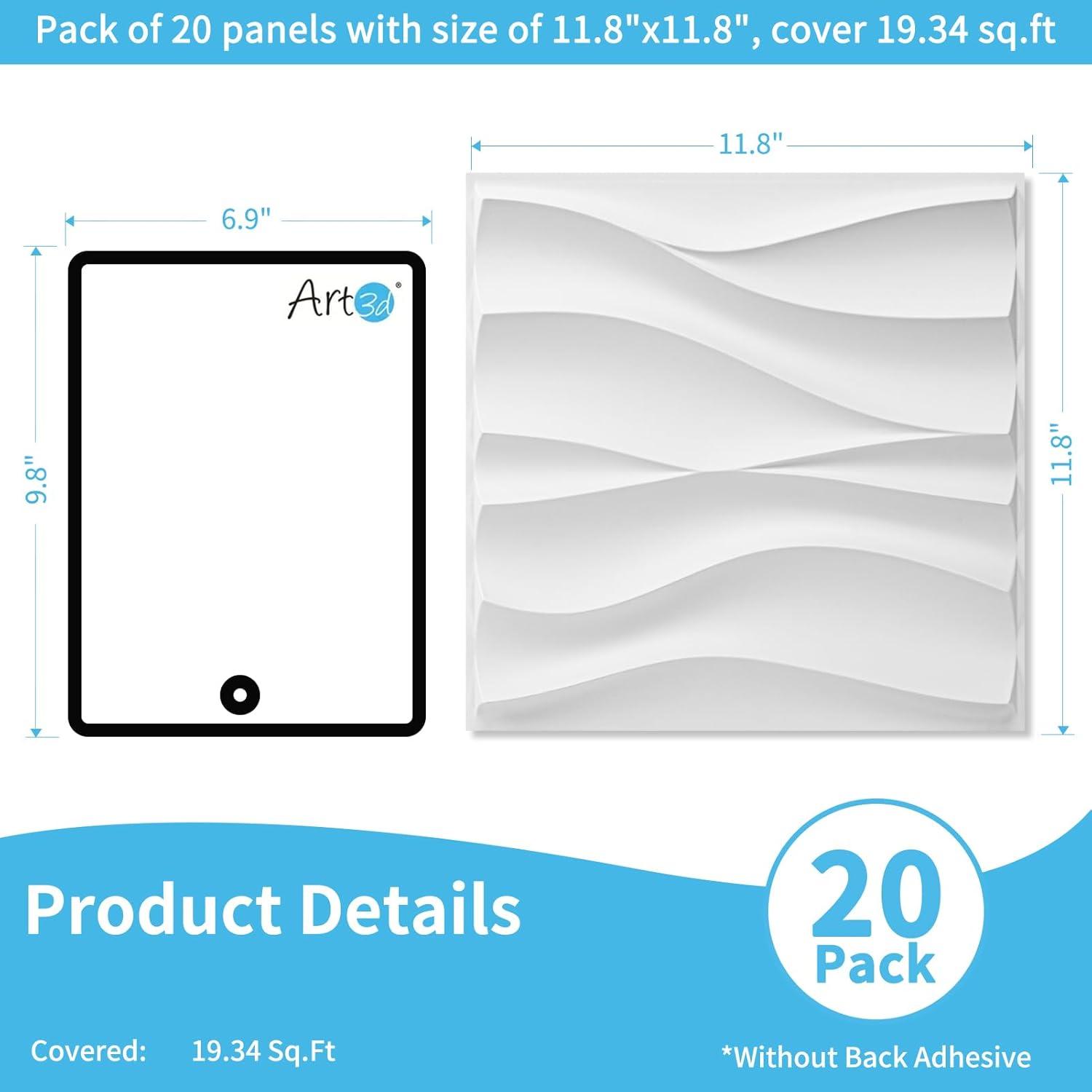 imageArt3d White PVC 3D Wall Panels  32 SqFT of Stylish Wall Decor for Home ampamp Commercial Spaces3D Wavy White