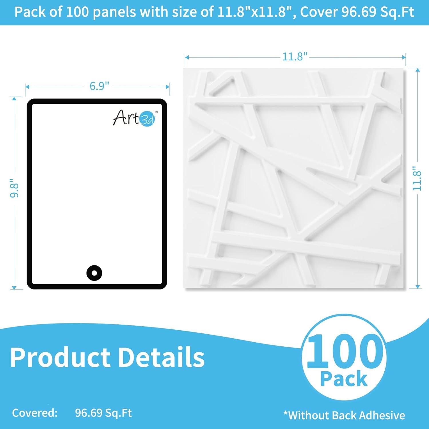 imageArt3d White PVC 3D Wall Panels  32 SqFT of Stylish Wall Decor for Home ampamp Commercial SpacesGeometric White