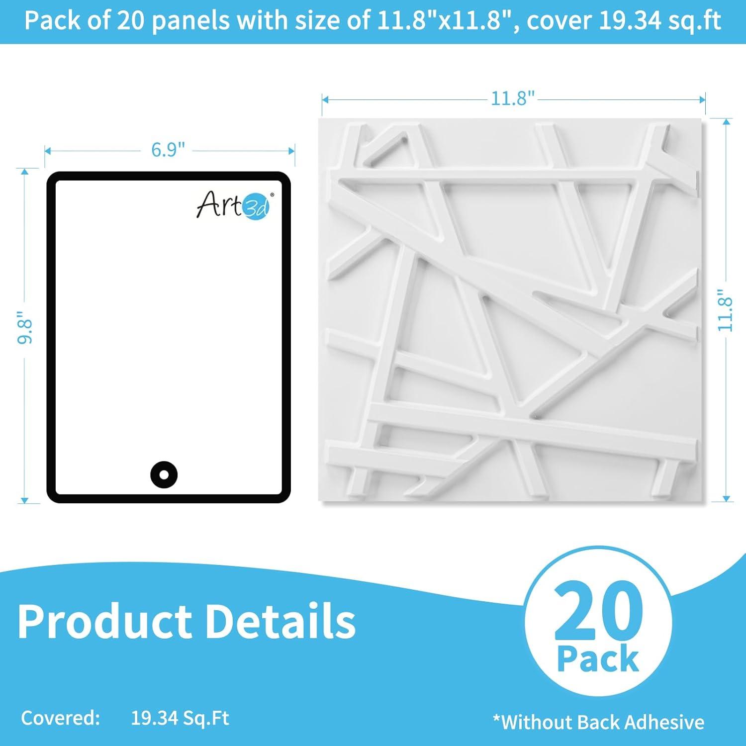 imageArt3d White PVC 3D Wall Panels  32 SqFT of Stylish Wall Decor for Home ampamp Commercial SpacesGeometric White