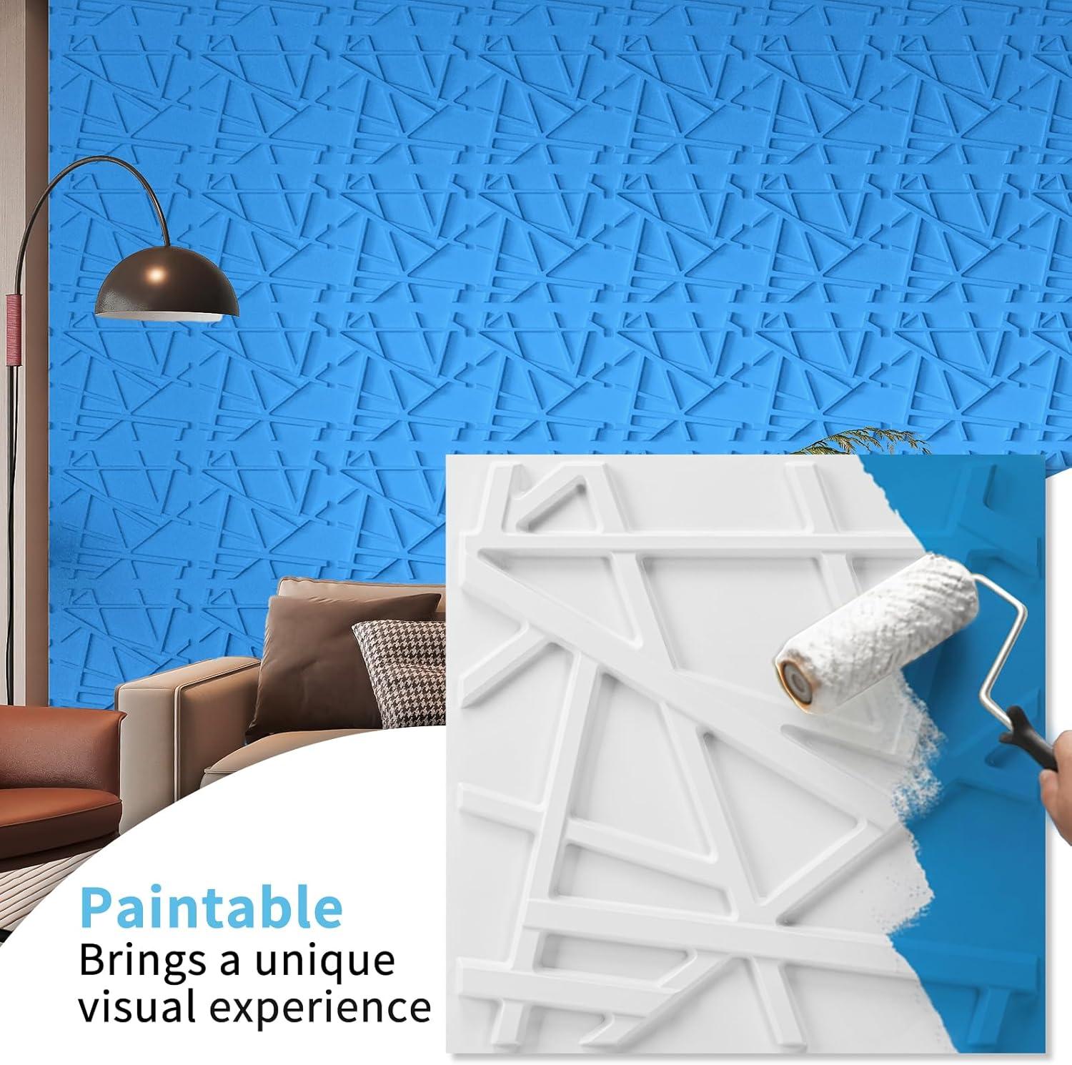 imageArt3d White PVC 3D Wall Panels  32 SqFT of Stylish Wall Decor for Home ampamp Commercial SpacesGeometric White