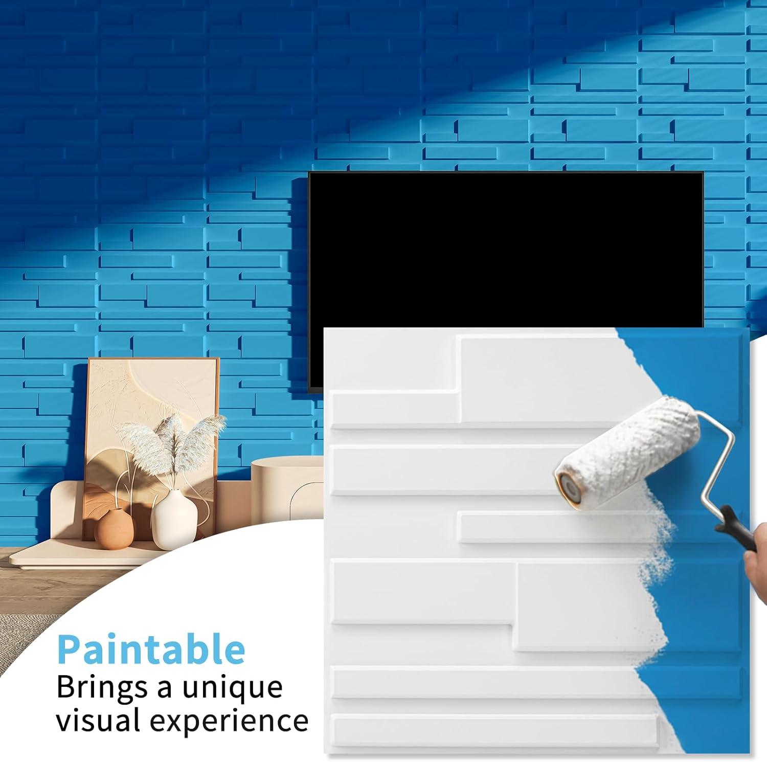 imageArt3d White PVC 3D Wall Panels  32 SqFT of Stylish Wall Decor for Home ampamp Commercial SpacesHorizontal Lines White