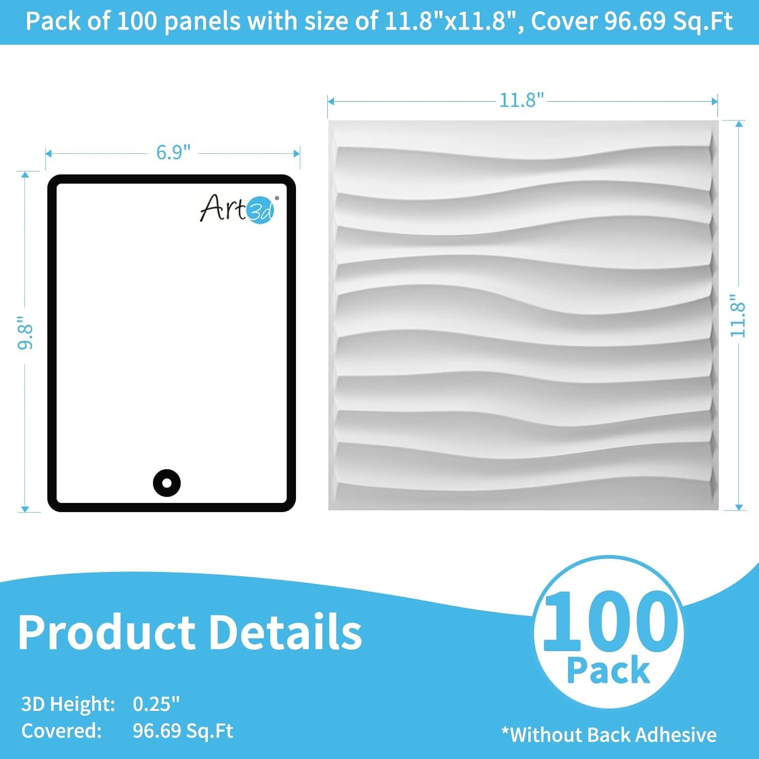 imageArt3d White PVC 3D Wall Panels  32 SqFT of Stylish Wall Decor for Home ampamp Commercial SpacesWavy White