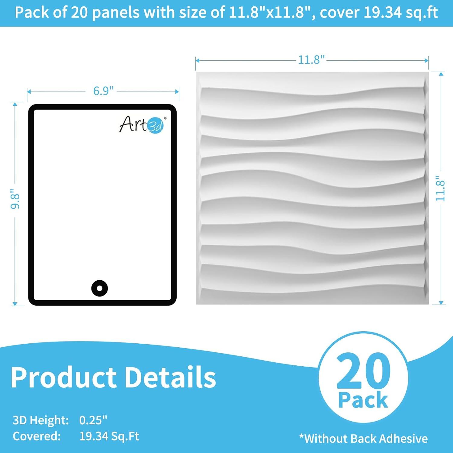 imageArt3d White PVC 3D Wall Panels  32 SqFT of Stylish Wall Decor for Home ampamp Commercial SpacesWavy White