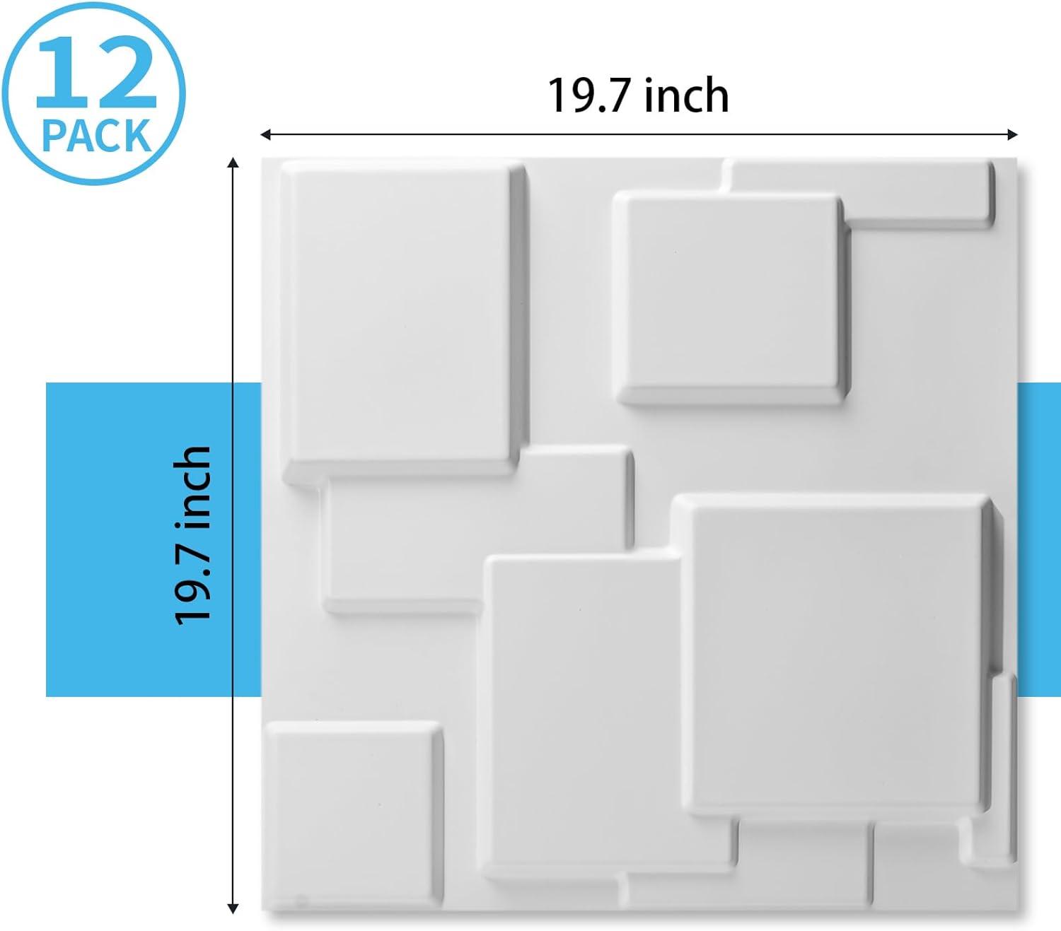 imageArt3d White PVC 3D Wall Panels  32 SqFT of Stylish Wall Decor for Home ampamp Commercial SpacesWhite