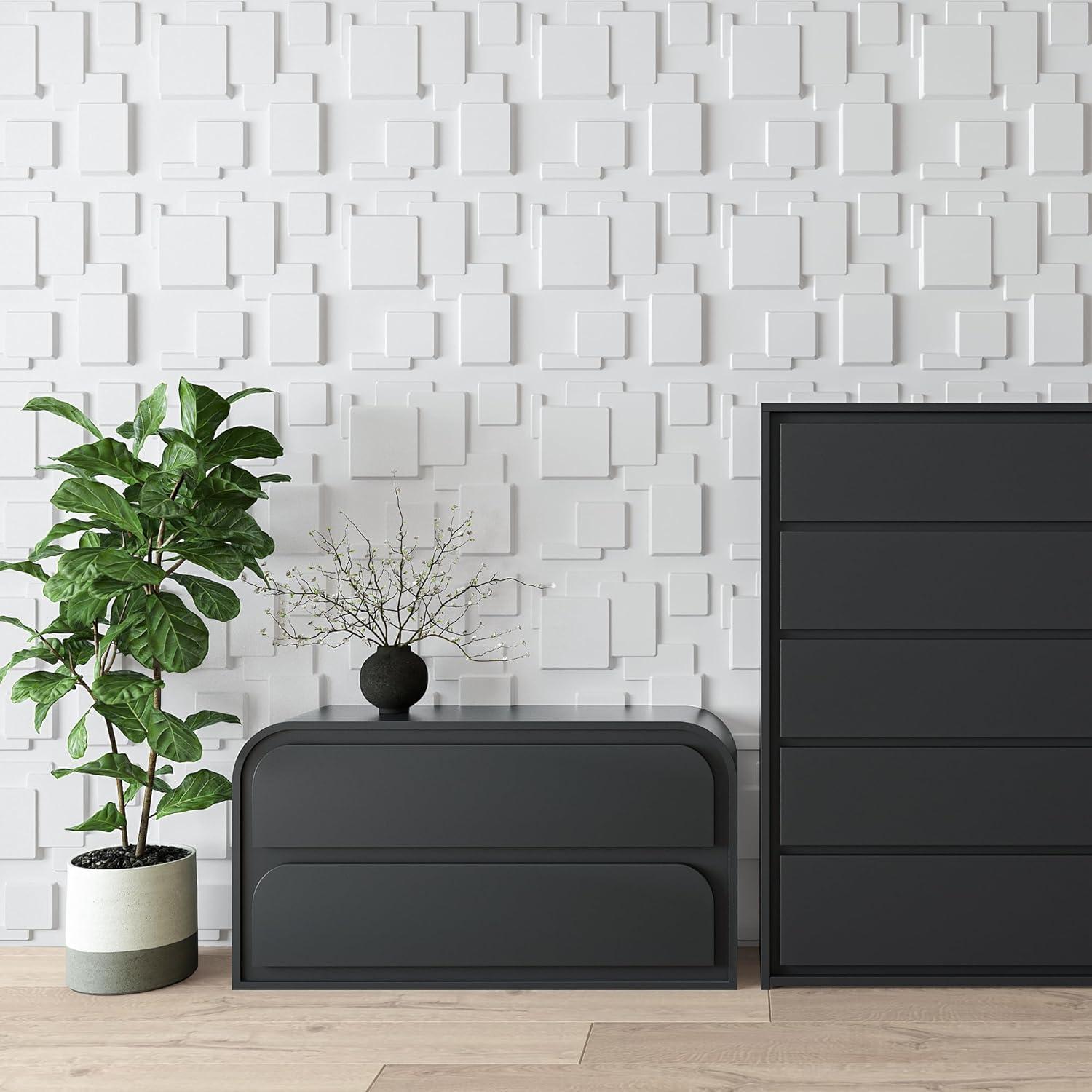 imageArt3d White PVC 3D Wall Panels  32 SqFT of Stylish Wall Decor for Home ampamp Commercial SpacesWhite