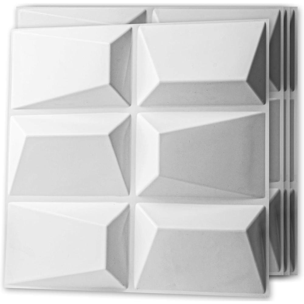 imageArt3d 100 Pack Decorative 3D Wall Panels 97 SqFeet PVC Interior Wall Dcor 118quotx118quot BlackChocolate
