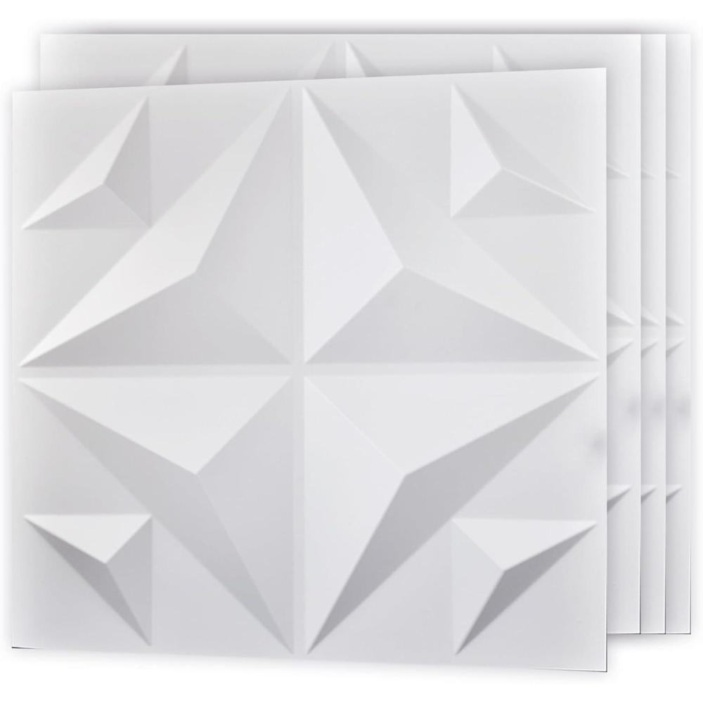 imageArt3d 100 Pack Decorative 3D Wall Panels 97 SqFeet PVC Interior Wall Dcor 118quotx118quot BlackStar Fusion